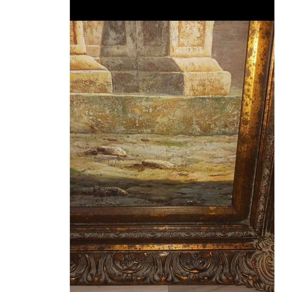 2 Antique Framed Oil Paintings Roman Ruins In the manner of Giuseppe DeSimone - Picture 5 of 8